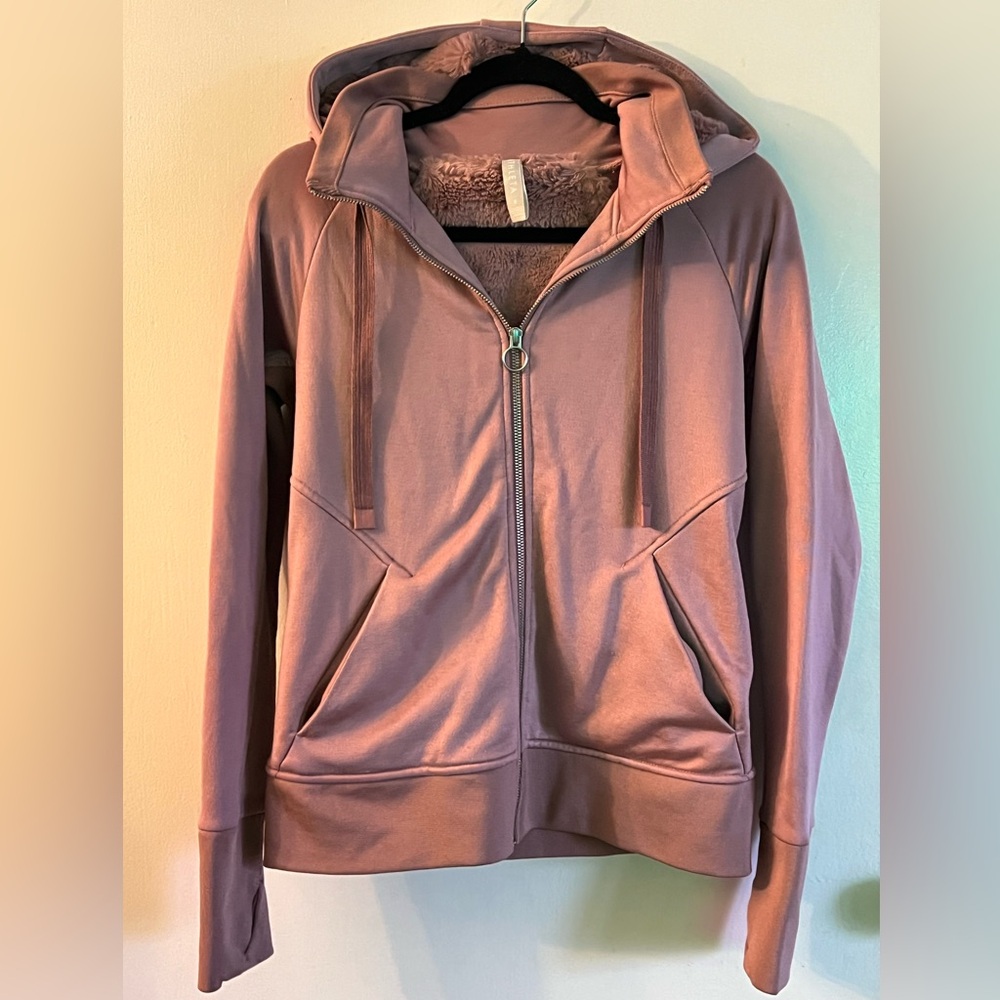 ATHLETA Triumph Luxe Shine Hoodie  Dogwood Mauve/Pink Hooded Women’s Size Small